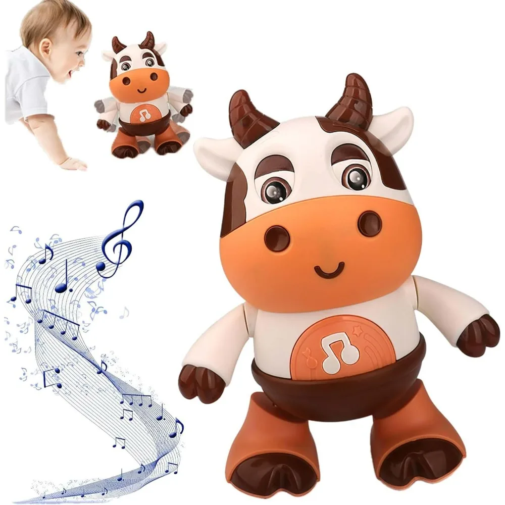 Cow Toy Light Up Dancing Cow, Cute Baby Cow Musical Toys, 2025 New Music Cow Toy with Led Light, Birthday Gift For Toddler