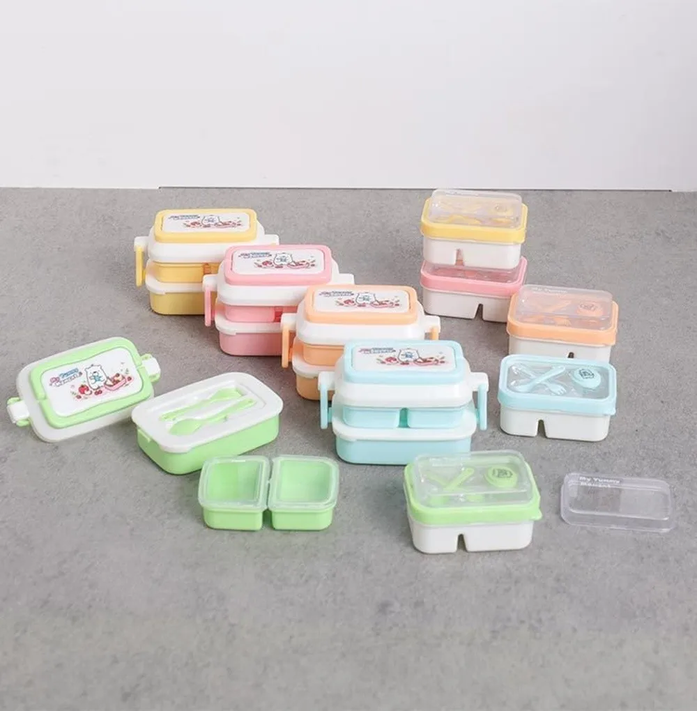 1:6 Doll House Dccessories Dollhouse Lunch Box Set Kitchen Props Cartoon Simulated Dinner Box Miniature Bento Box Model