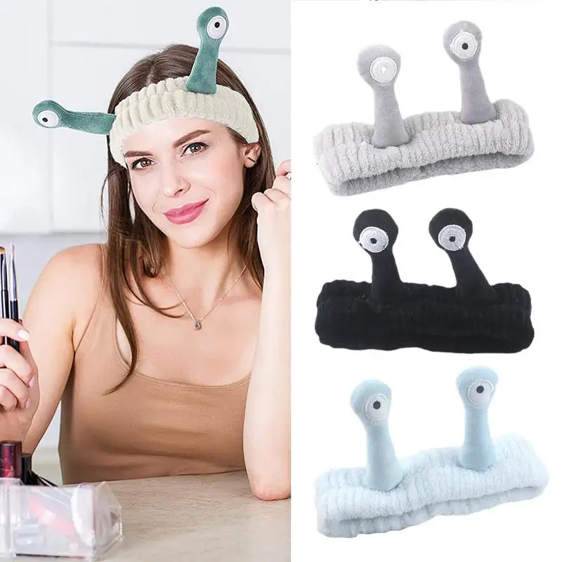 Cute Snail Eye Ultra Absorbent Headbands Wash Face Makeup Shower Facial Skincare Headband Spa Hair Bands For Women And Girls