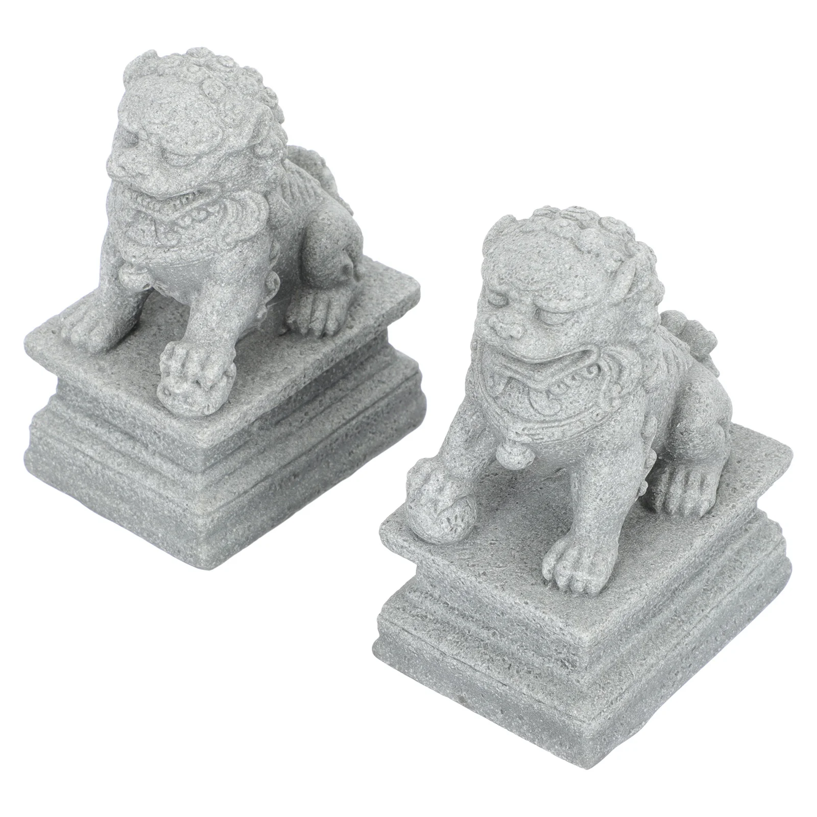 

North Lion Figurines Chinese Style Miniature Guardian Lions For Bonsai Decor Micro Landscape Decorations Gardening Pot