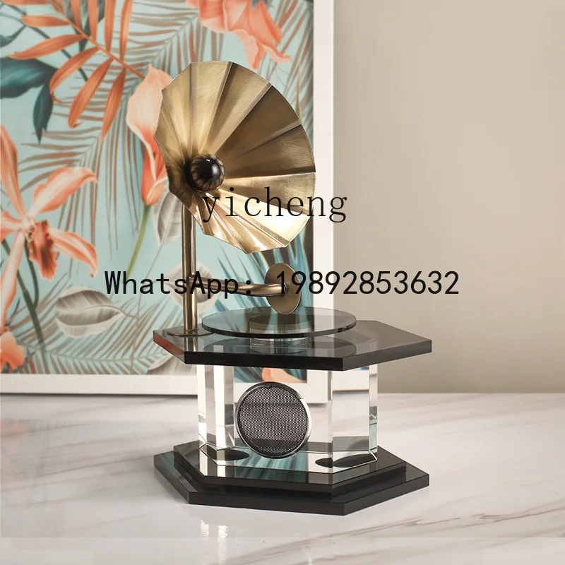 X9  light luxury high-end glass phonograph radio ornament home living room office decoration