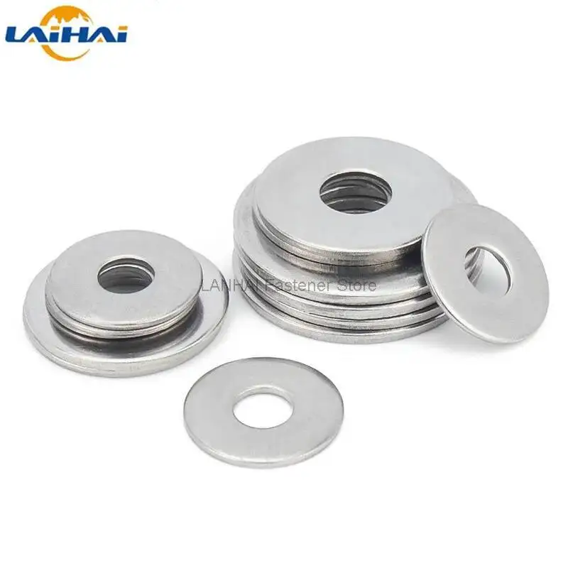 2/50X M2.5 M3 M3.5 M4 M5 M6 M8 M10 M12 M14 M16 A2-70 304 Stainless Steel Large Size Oversize Big Wider Flat Washer Plain Gasket
