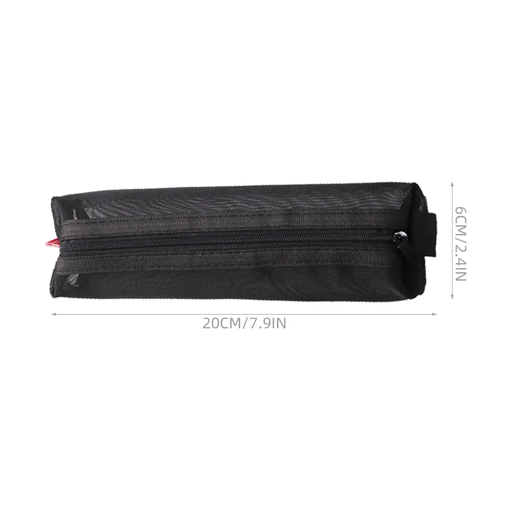 3Pcs Multi Purpose Simple Pencil Bag Large Capacity Zipper Stationery Container for Pens Pencils Rulers Scissors Compasses