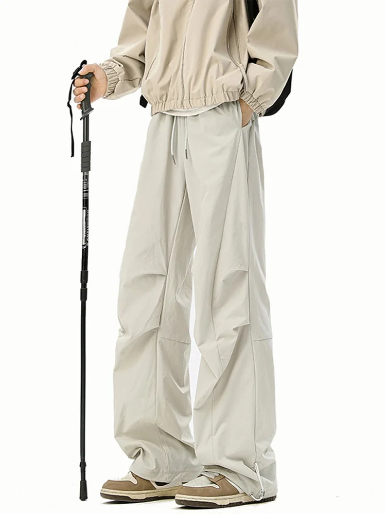 

Khaki Color Qui Dry Soft ell Men's Summer Thin Sle Faion Outdoor Workwear Paratrooper Pants Straight Leg Casual Trousers