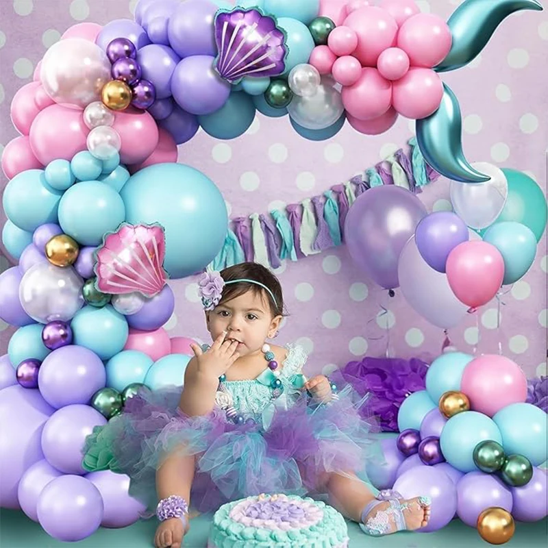 kit-de-arco-de-baloes-de-sereia-com-111-pecas-baloes-de-latex-metalicos-em-rosa-claro-roxo-verde-e-ciano-decoracao-para-festa-de-aniversario-de-meninas