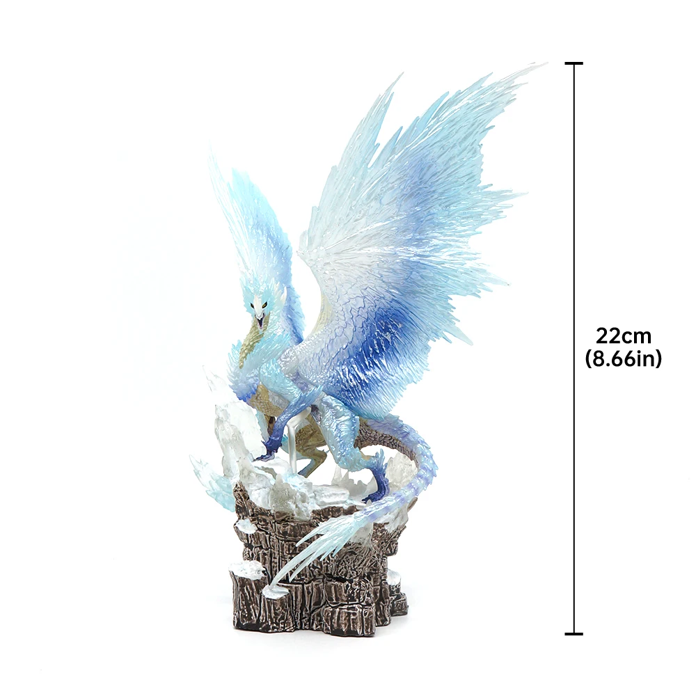 22CM Monster Hunter Game Dragon Figure Cover Monsters Nergigante Iceborne Velkhana PVC Figures Collectible Model Toy