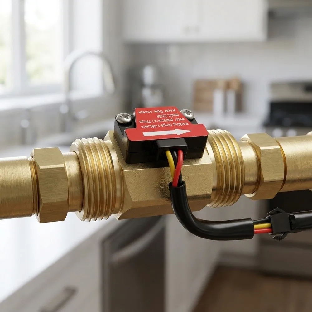 Water Flow Sensor Copper Body Hall Effect with G3 4 Installation Interface for Clean Water Systems and Dispensing Machines