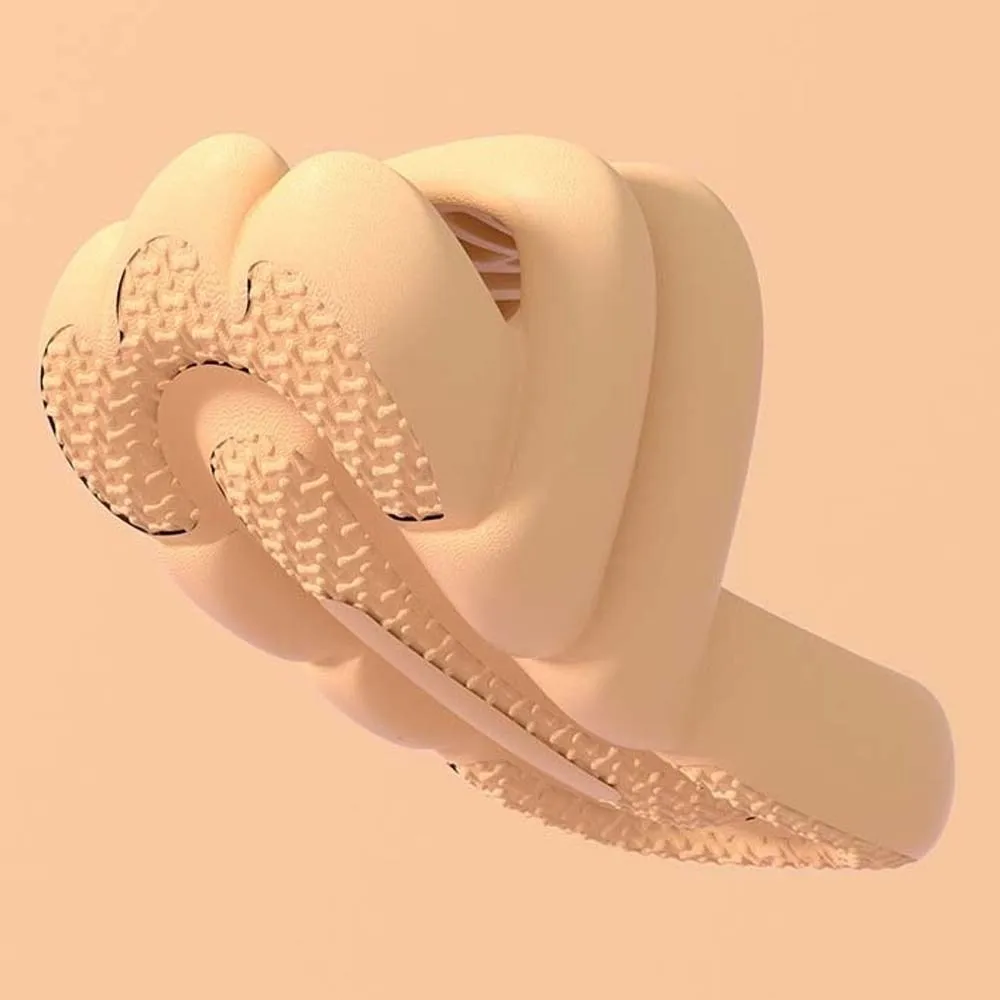 Sandalias Suaves de Verano, Tipo Nube, de EVA, Color Sólido, Tallas Grandes, Pantuflas de Color Caramelo, con Suela Gruesa y Plana, para Dormitorio