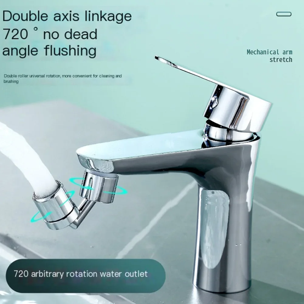 720° Universal Rotation Faucet Sprayer Head Adaptor Washbasin Faucet Extender Aerator Splash-Proof Bubbler Nozzle Kitchen Tap