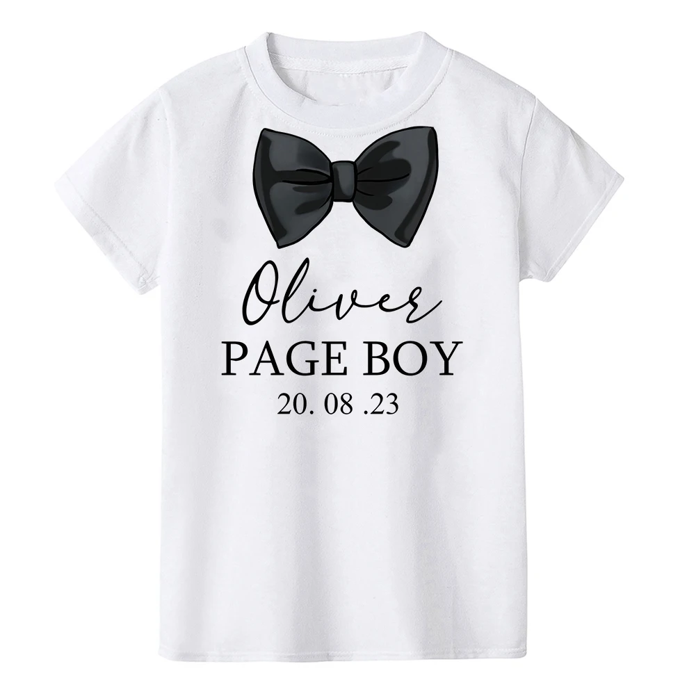 Personalised Flower Girl  Page Boy T-shirt Wedding Proposal Gift for Kids Bridal Party Wedding Day Children Wedding Tops