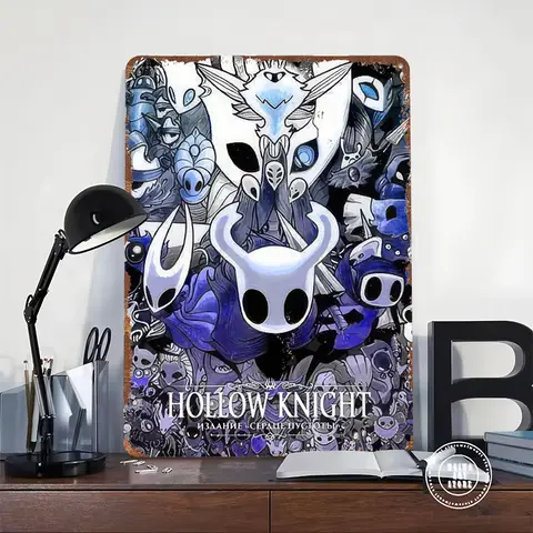 Hollow Knight karaktärer collage plåtskylt metallposter vintagedekor anpassningsbara metallskyltar för väggkonstdekoration trollstav dekoration 6 best sales Scrat-istiden - №2