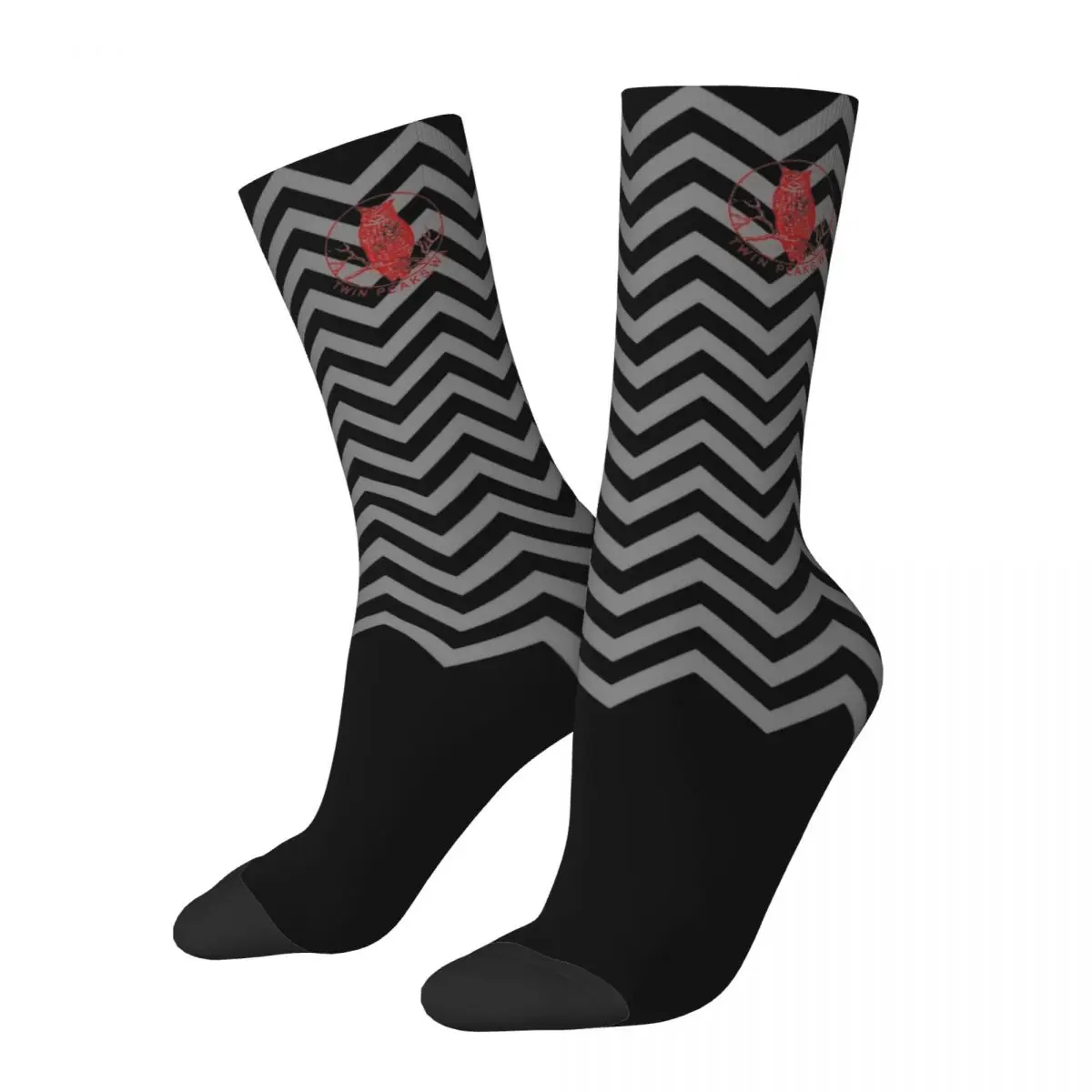 Twin Peaks Owl Pocket Logo Accessories Crew Socks Cozy Backward And Forward Crew Sock