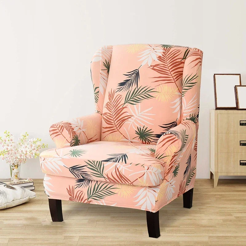 Slide leaf print wing back armrest chair cover sofa cover furniture protector