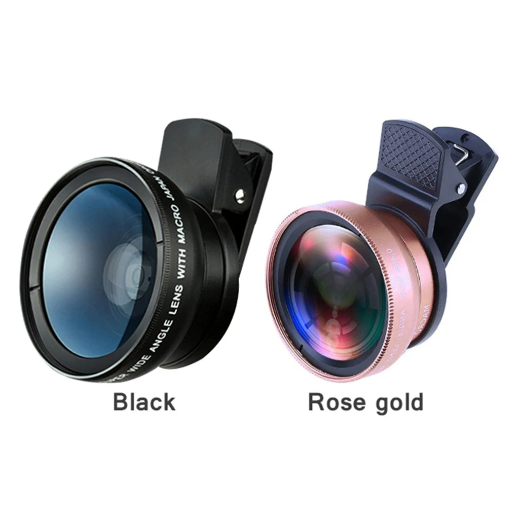 Mobile Phone Universal 49mm UV Super Wide-angle and Macro Lens Aluminum Alloy Optical Glass Cellphone Lens