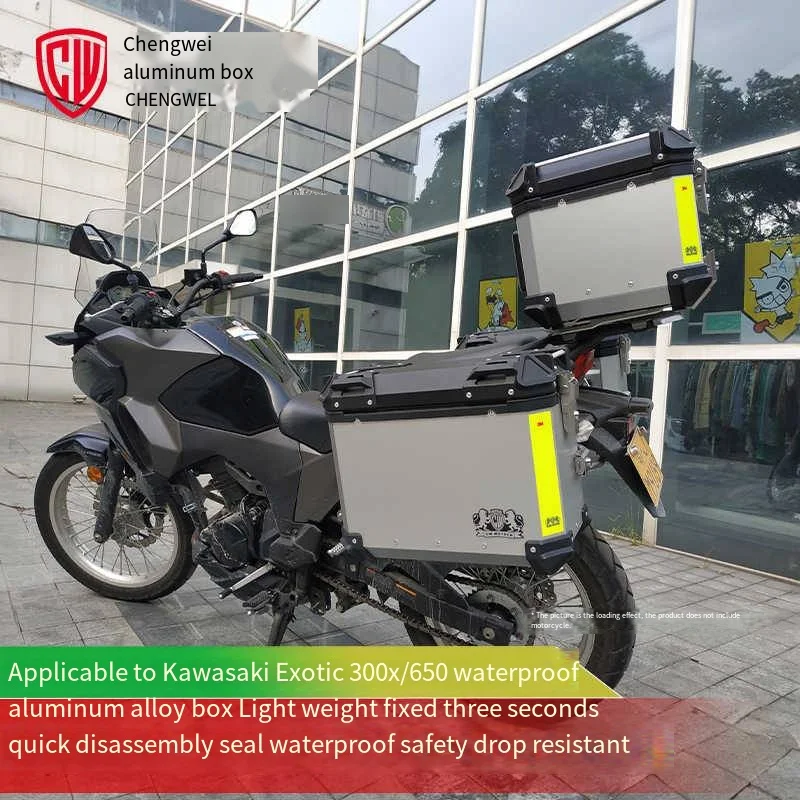 Motorcycle Side Box Kawasaki Beast 300x650 Motorcycle Aluminum Alloy Trunk Side Box Luggage Quick Detachable Waterproof 2025 New