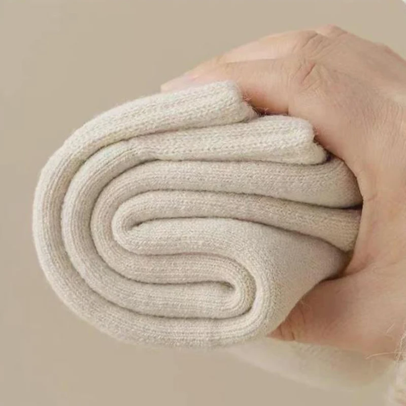 Retro sólido quente meias de caxemira masculino 2025 inverno 5 pares vintage malha conforto pele macia meias grossas meias formais para homem