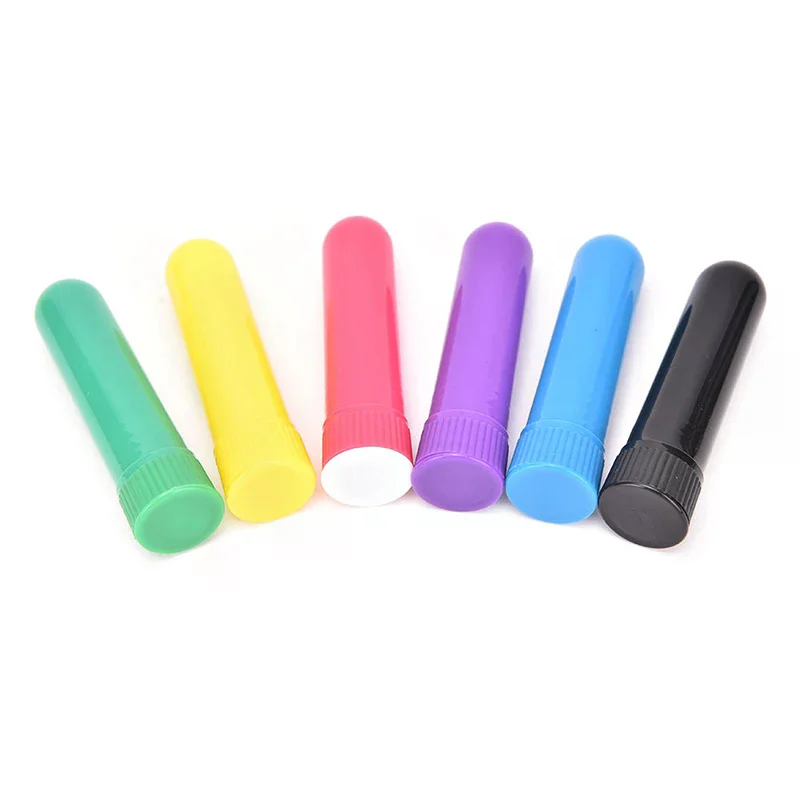 10 szt. pustych inhalatorów do olejków eterycznych, wielokolorowe puste pojemniki do nosa