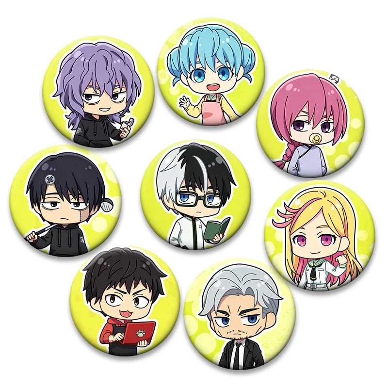 Anime Kill Blue Brooches Pins Fashion Jewelry Accessories Noren Mitsuoka,Juzo Ogami Cartoon Badge for Backpack Decoration Gifts