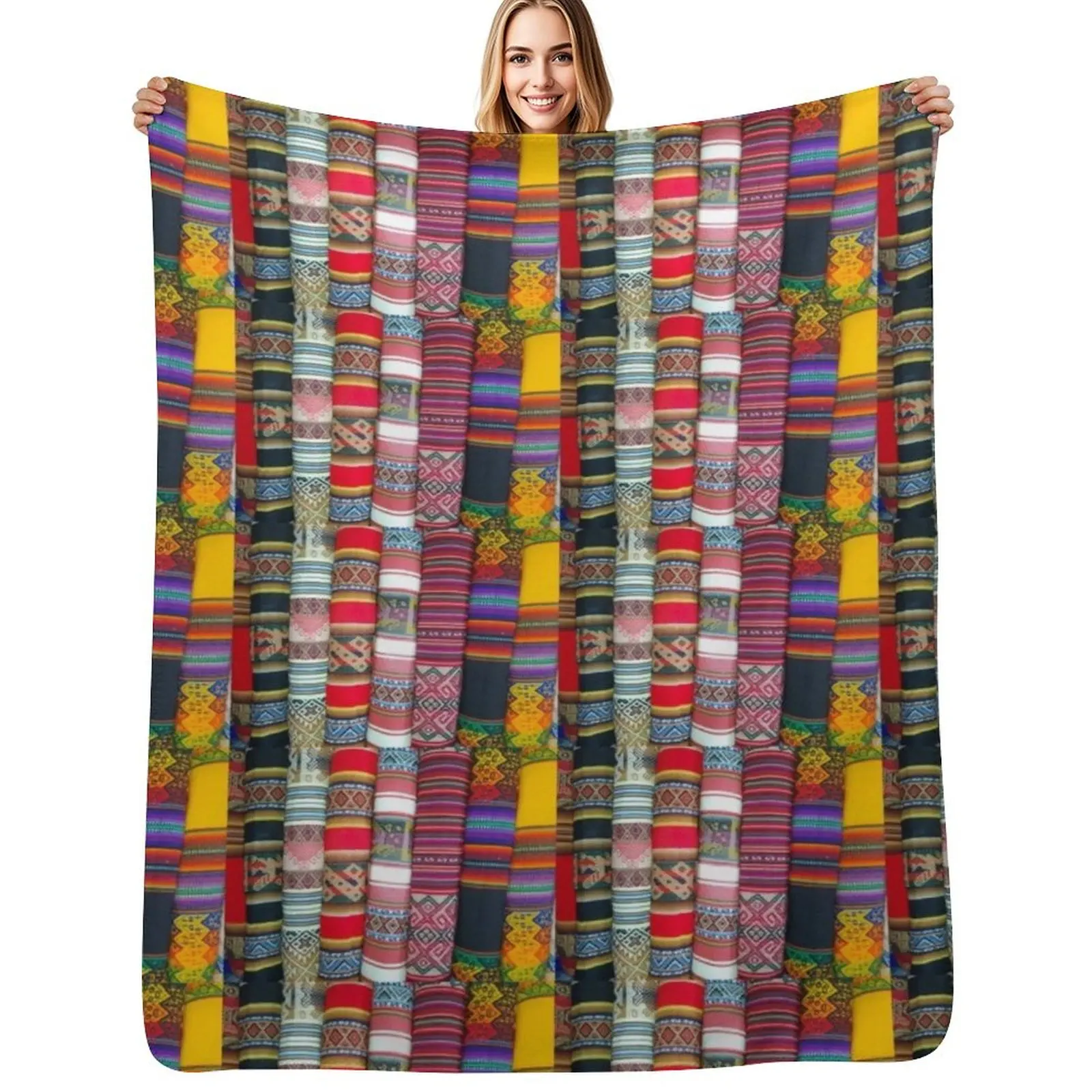

Peruvian Textiles Throw Blanket Soft Big Blankets For Sofas decorative Multi-Purpose Blanket