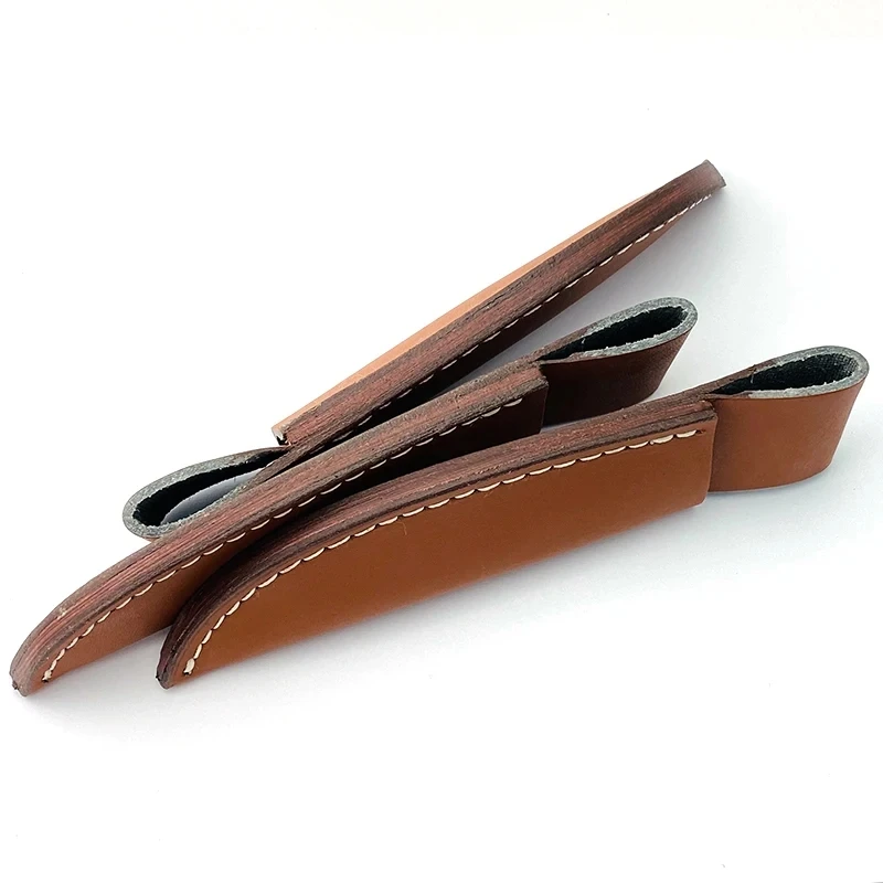 1pc Two Layer Leather Outdoor Small Straight Knife Scabbard Sheath Fixed Blade Tool Cover Holders Storage Bag Cowhide Case Pants