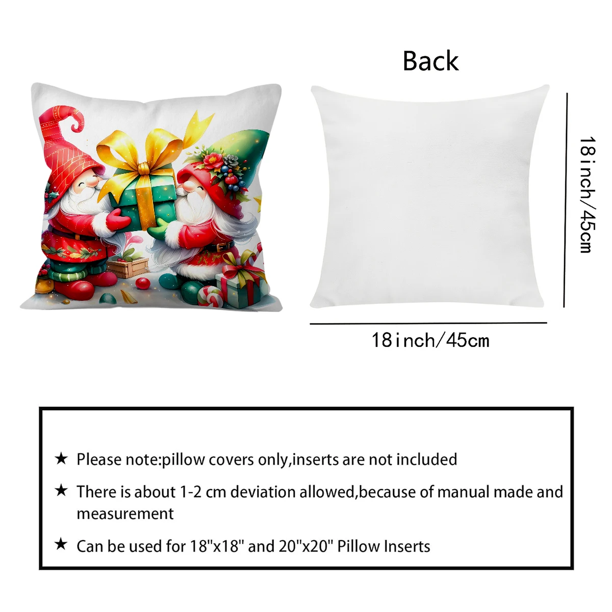 Christmas Dwarf Pillowcase, Christmas Theme Pillowcase, Red Truck goblin Pattern Sofa Cushion Cover, Home Living Room Holiday
