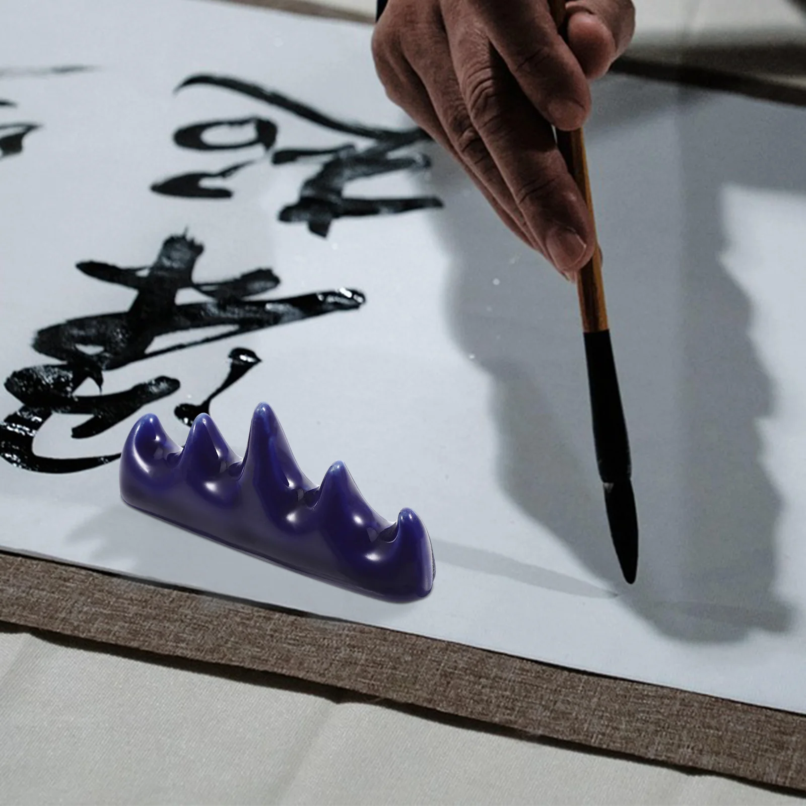 Five Finger Mountain Ceramic Brush Holder Pen Stand for Desk Calligraphy Painting Supplies Large Capacity Stylish Writing Tool