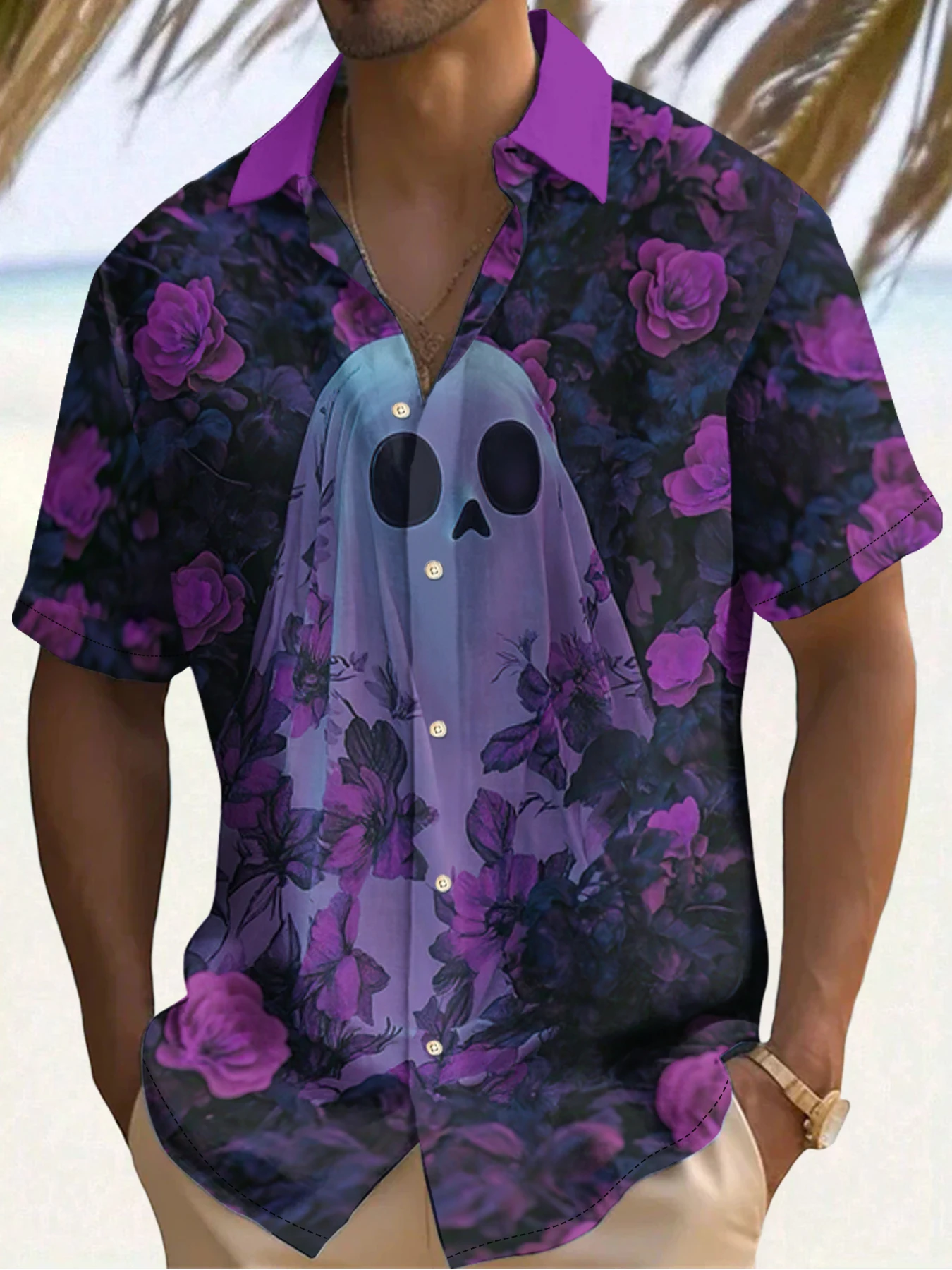 

Новые винтажные мужские рубашки, летние уличные повседневные рубашки с короткими рукавами, мужская одежда больших размеров с забавными принтами на Хэллоуин