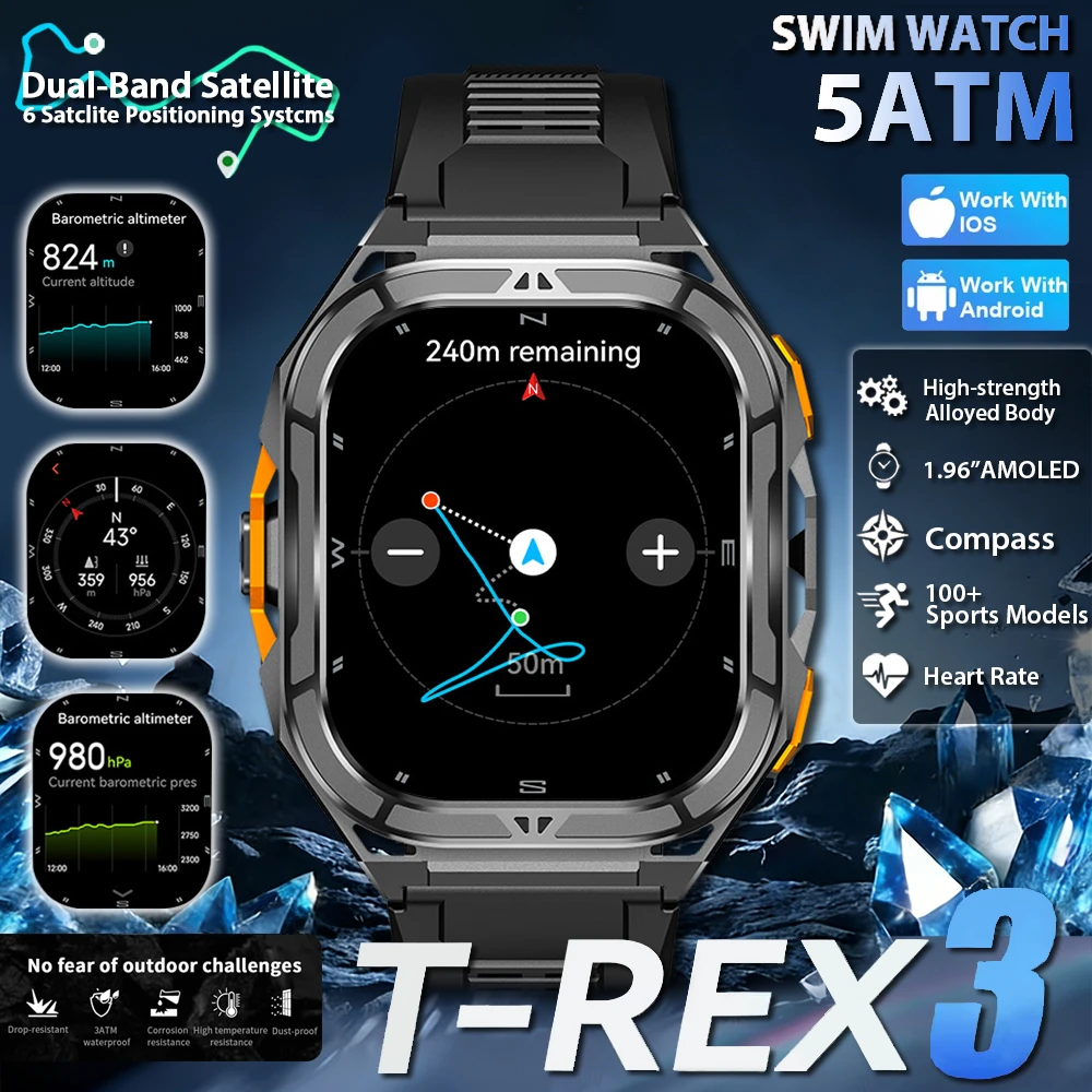 

2026 New Professional GPS Sports Smart Watch Outdoor RIDE Run GPS track Swim Watchs Compass Altimeter 3ATM Sports Bracelets Men