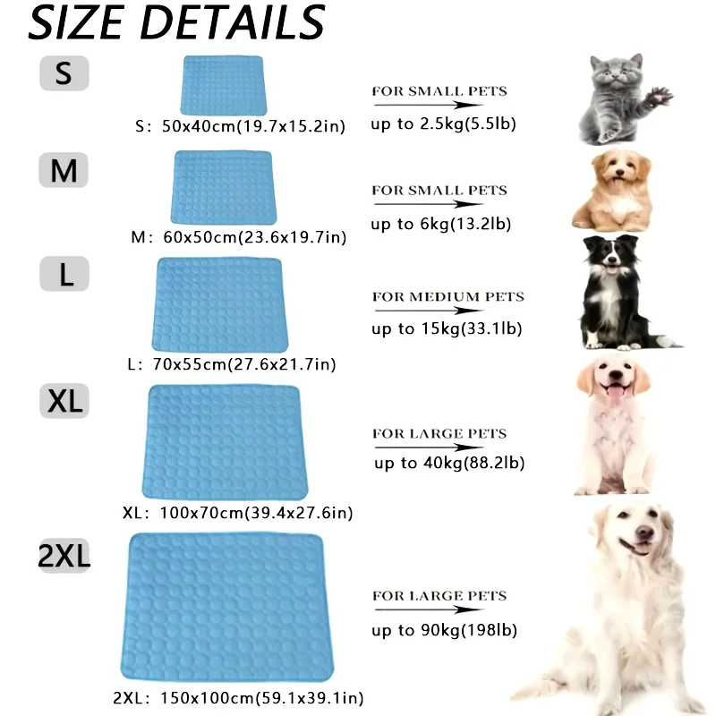 Dog Cooling Mat Summer Pet Cold Bed Extra Large For Small Big Dogs Pet Accessories Cat Durable Blanket Sofa Cat Ice Pad Blanket