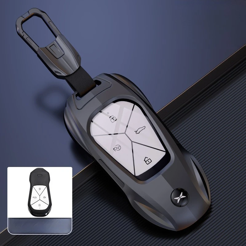 Premium Zinc Alloy Key Cover Case for Xpeng P7 / P5 / G3i / G3 (2022) - Protective Key Fob Shell Keychain