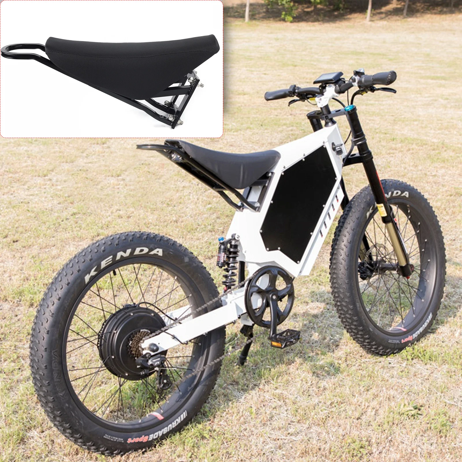 Motorcycle Saddle for Electric Mountain Bikes Beach Iron Cruisers Motorcycles Stable Triangular Structure Light Weigh Black