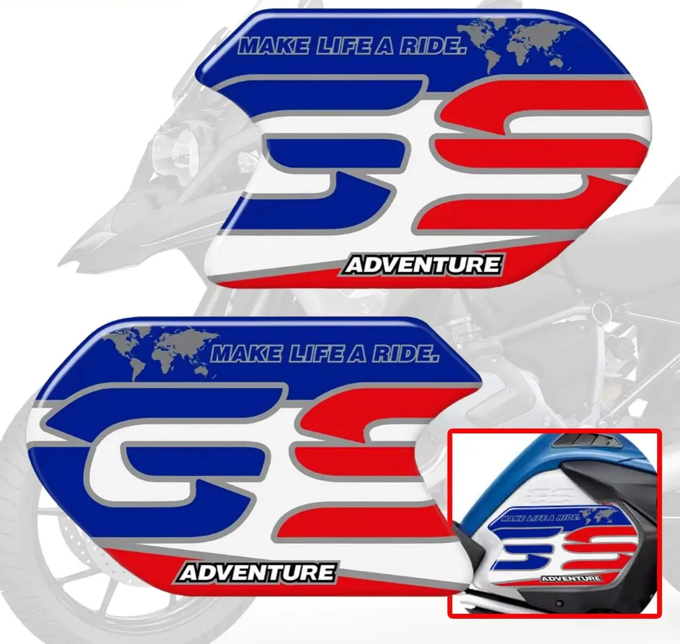 

Для BMW R1250GS R1250 GSA HP 2020-2022 3D наклейки наклейка клейкая ADV Adventure защита топливного масла обтекатель крыло бак Pad