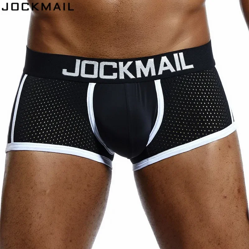 JOCKMAIL 4Pcs Mens Underpants Boxershorts Men Boxers Male Breathable Ice Silk Mesh Quick Drying Underwear Panties Hombres