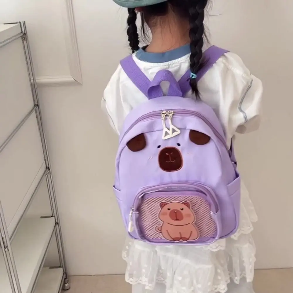 

High Quality Nylon Capybara Backpack Capybara Lightweight Schoolbag Large Capacity Waterproof Bookbags Children