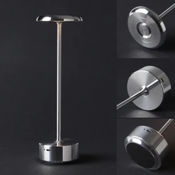 Pure Aluminum Dimmable Desk Lamp 2600 mAh Battery Operated Waterproof IP54 Wireless Table Lamp Candle Warmer 3000K USB