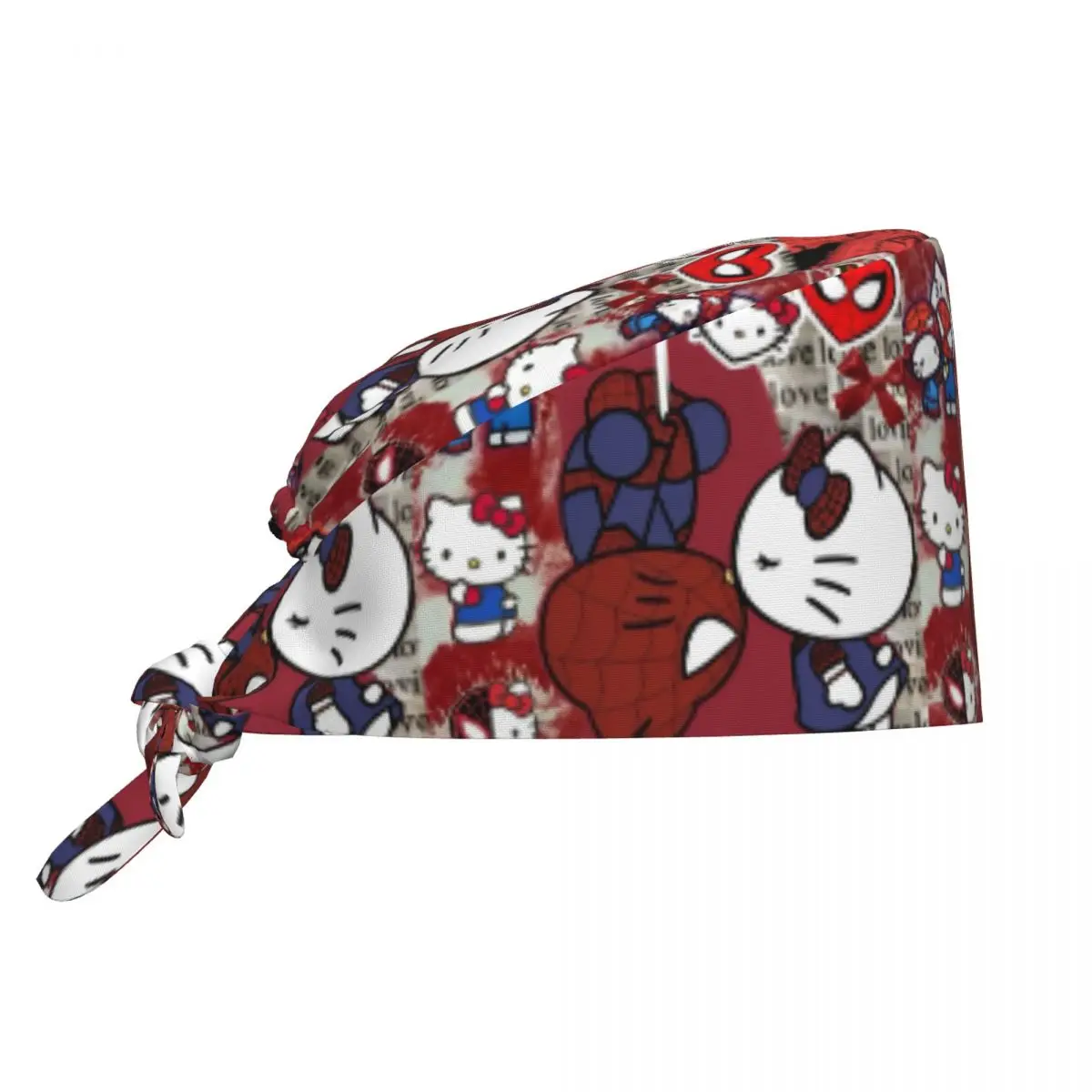Spiderman Hello Kitty Kiss Tooth Check gorros quirúrgicos Spa tienda de mascotas veterinario enfermera Dental gorros de trabajo sombrero moda estilo Unisex Scrub Hat