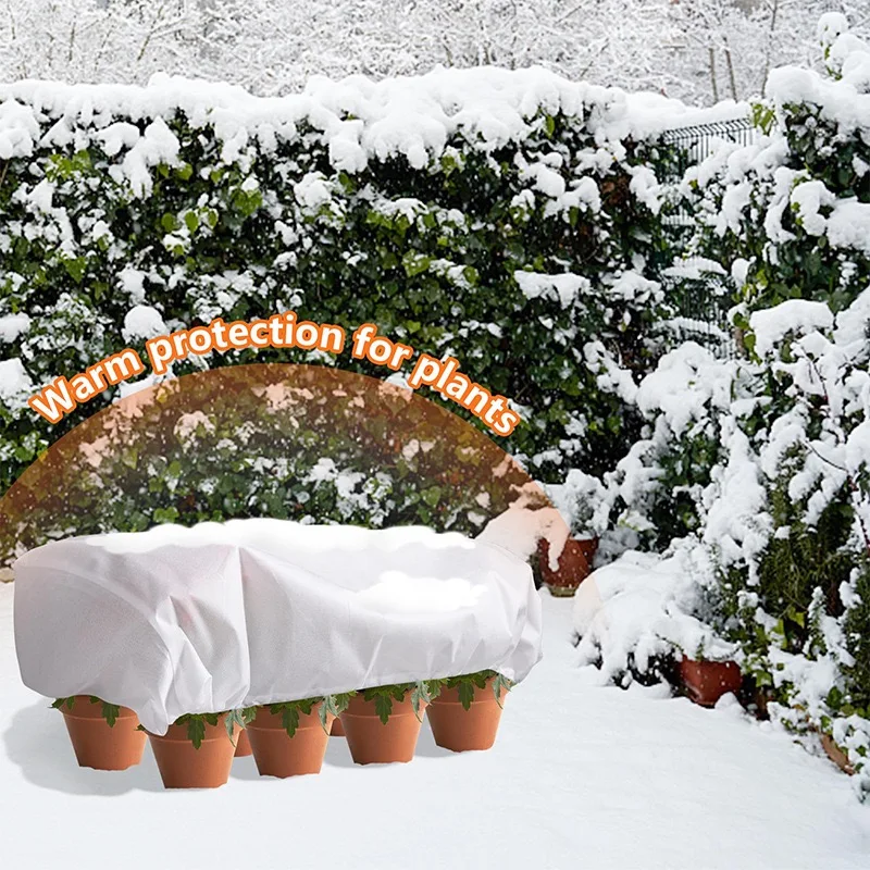 Plant Cover Protector Winter Frost  with Cord Reusable Frost Fabric Plant Frost ProtectionTree Cover Bag