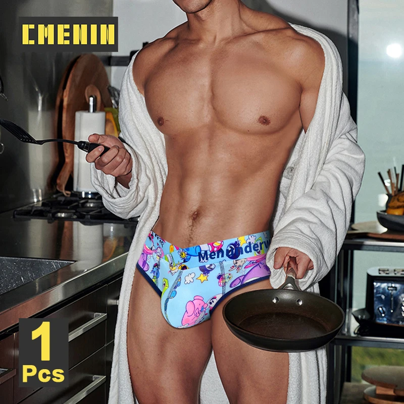 CMENIN Sexy Cotton Men Underwear Briefs Kawaii Cartoon Print Men\'s Panties Low Waist Man Bikini Briefs Sissy Gays Men Underpants