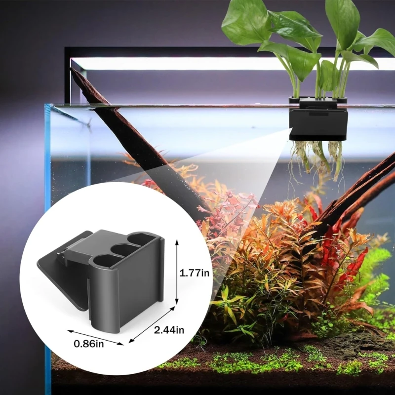 Porte-plante aquatique à 3 trous, cadre poisson, étagère pour Aquarium, culture plantes aquatiques, matière plastique pour