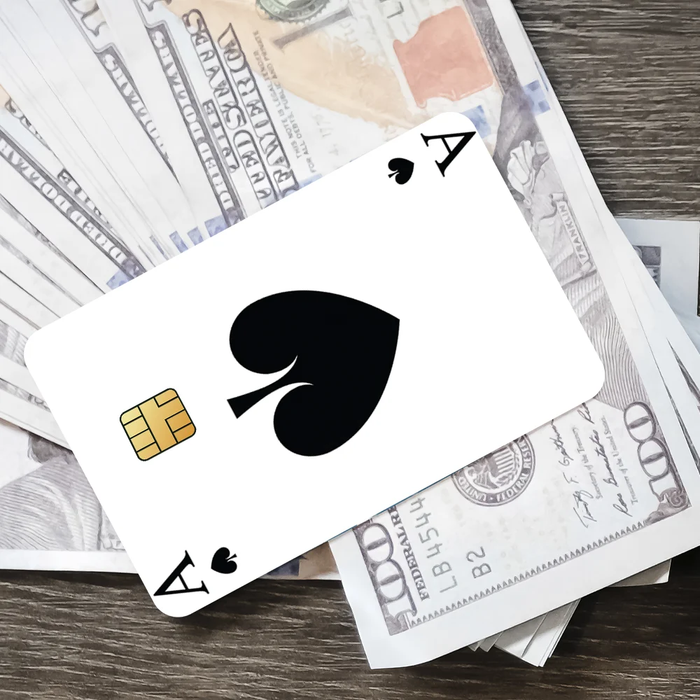 Ace of Spade Bank Kreditkarten Bus Pass Aufkleber Coole Dekoration Wasserdicht 4PCS Karte – Detail 7