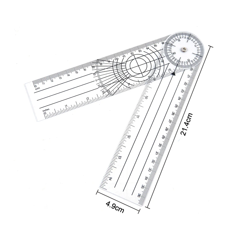 0-140mm 360 Degree Goniometer Angle Medical Spinal Angle Ruler Angle Inclinometer Ruler Protractor Angle Finder Measuring Tool