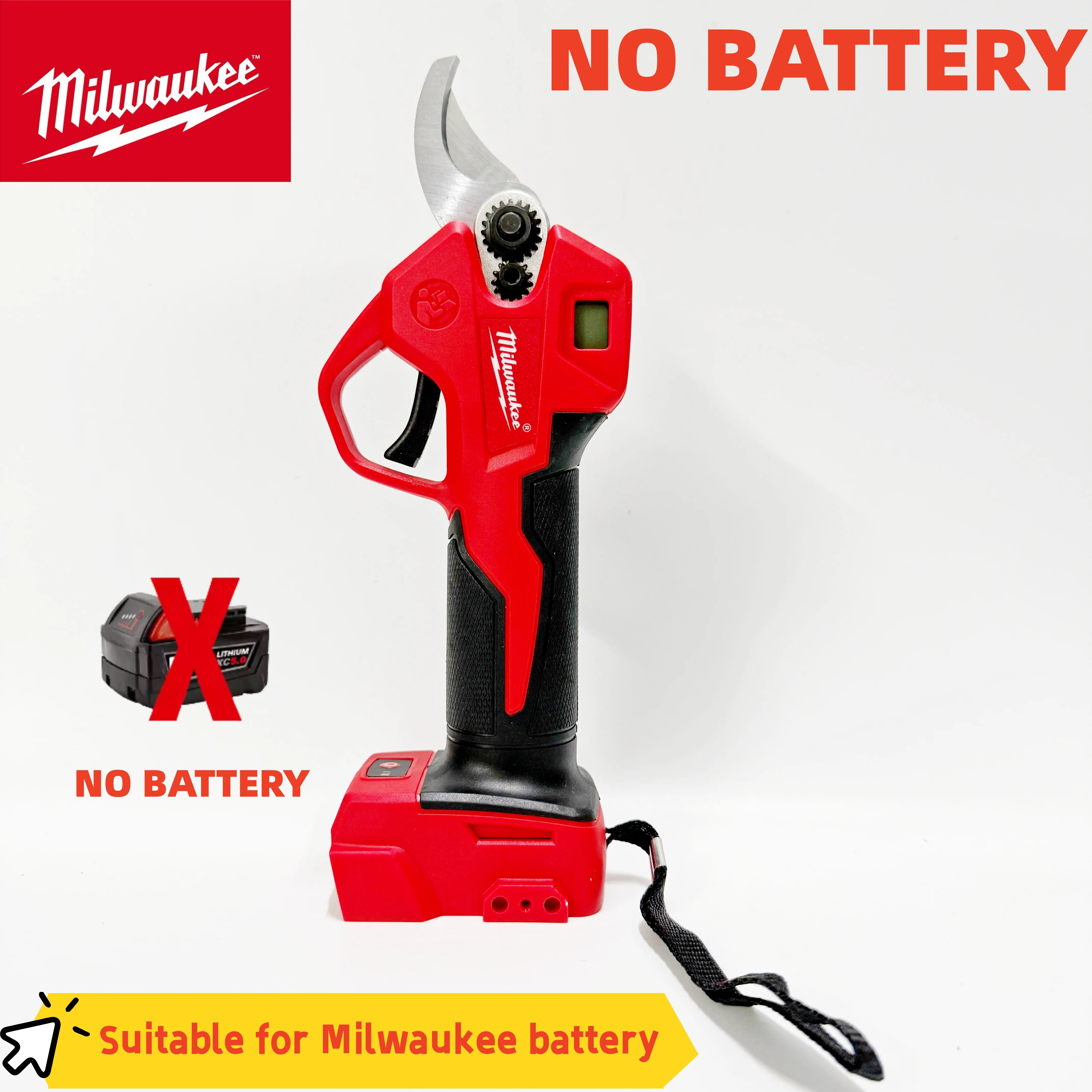 

Original Milwaukee 18V 25mm brushless electric pruning shears LED cordless garden scissors fruit tree power tools battery needle