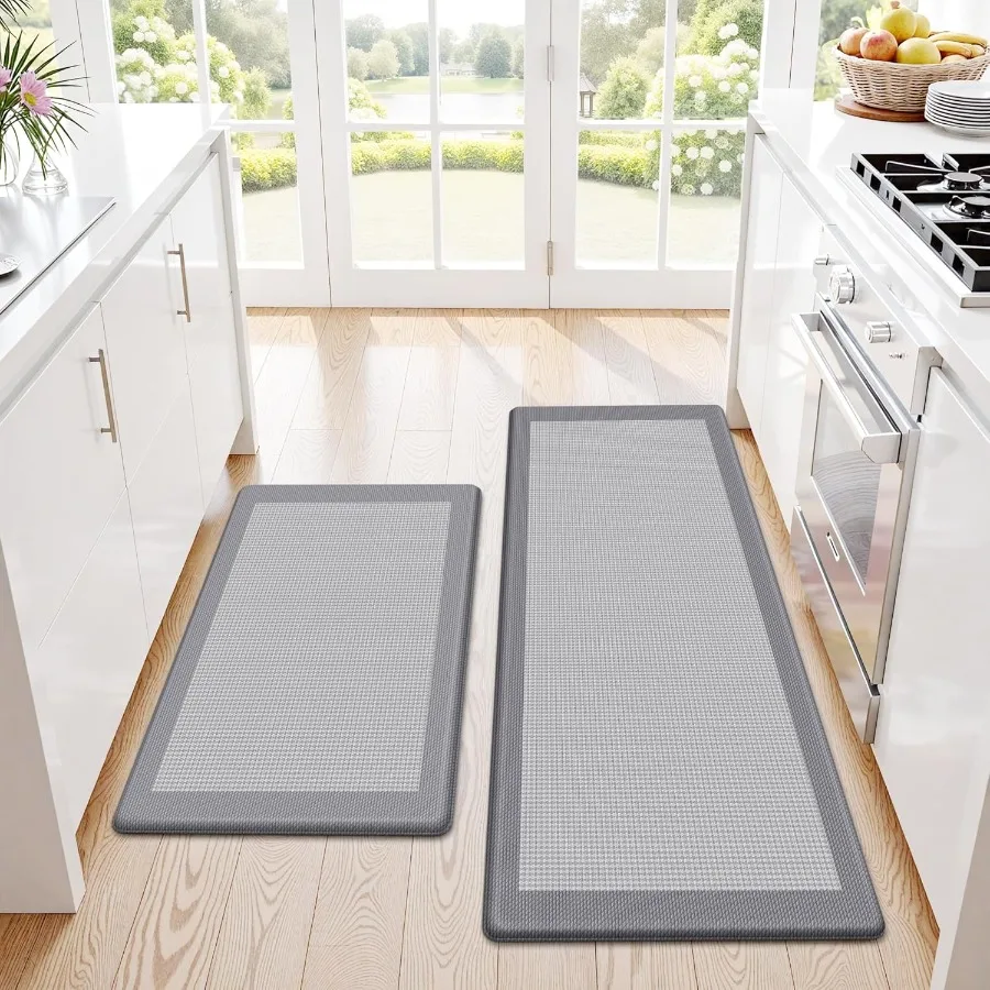 

Kitchen Mats 2PCS Kitchen Rugs for Floor Cushioned AntiFatigue Mats for Kitchen Floor NonSlip Standing Desk Mat for Sink Home L