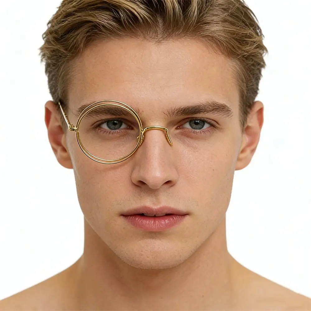 Single-Sided Monocle Glasses Unisex Design Thief Style Single Lens Glasses Cos Style British Style Eyeglass Frame
