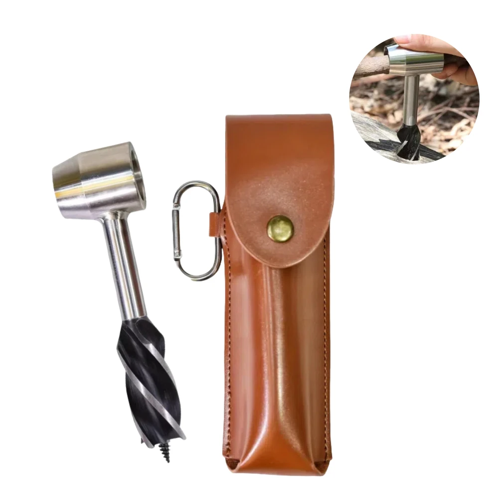 Outdoor Survival Handbohrmaschine Feuerherstellung Überlebensausrüstung Werkzeug Spiralschlüssel Dschungel Handwerk Camping Dschungel Handwerk Zubehör