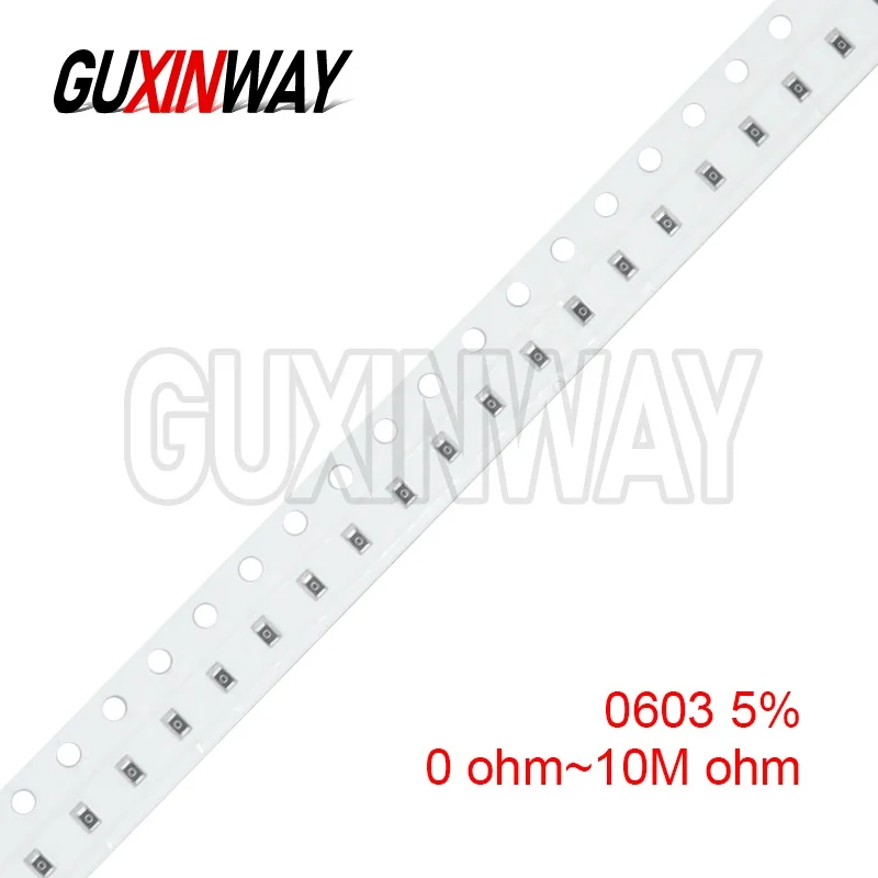 100pcs 0603 5% resistor 0R-10M 1K 2.2K 3.3K 10K 22K 47K 100K 0 1 10 22 47 100 150 200 220 240 330 390 430 470 510 ohm 0.1W