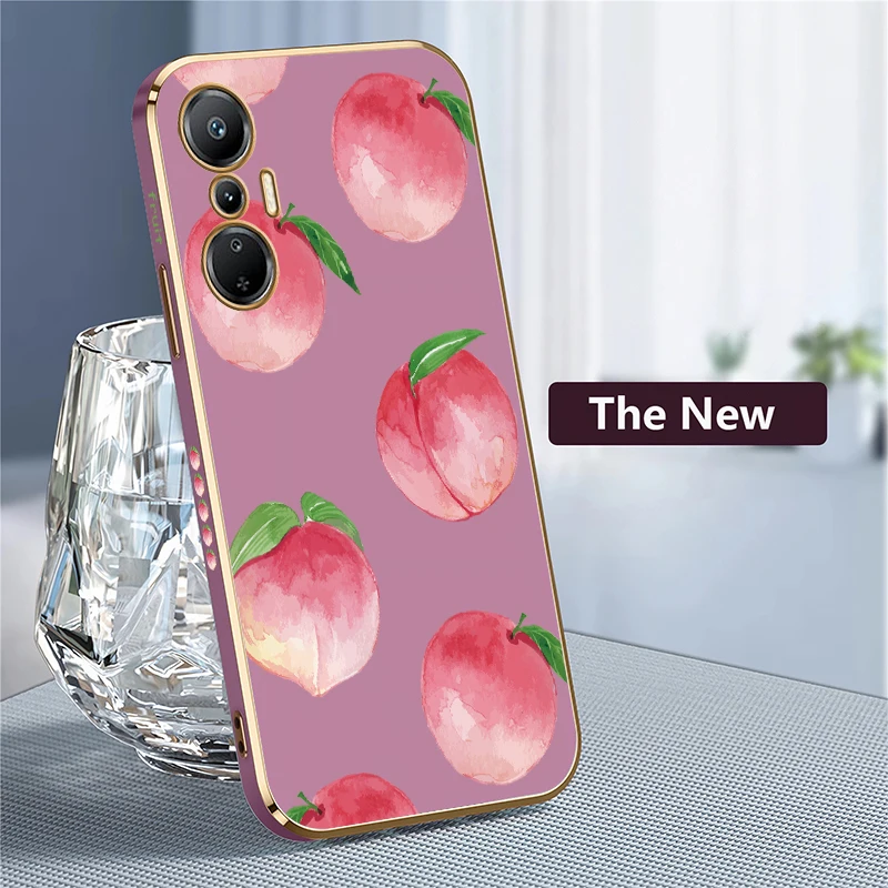 حافظة لهاتف انفينيكس هوت 11S 11 2022 10 Lite 10i 10S NFC 10T 12 9 Play 8 تصفيح غطاء نمط الخوخ من البولي يوريثان #4