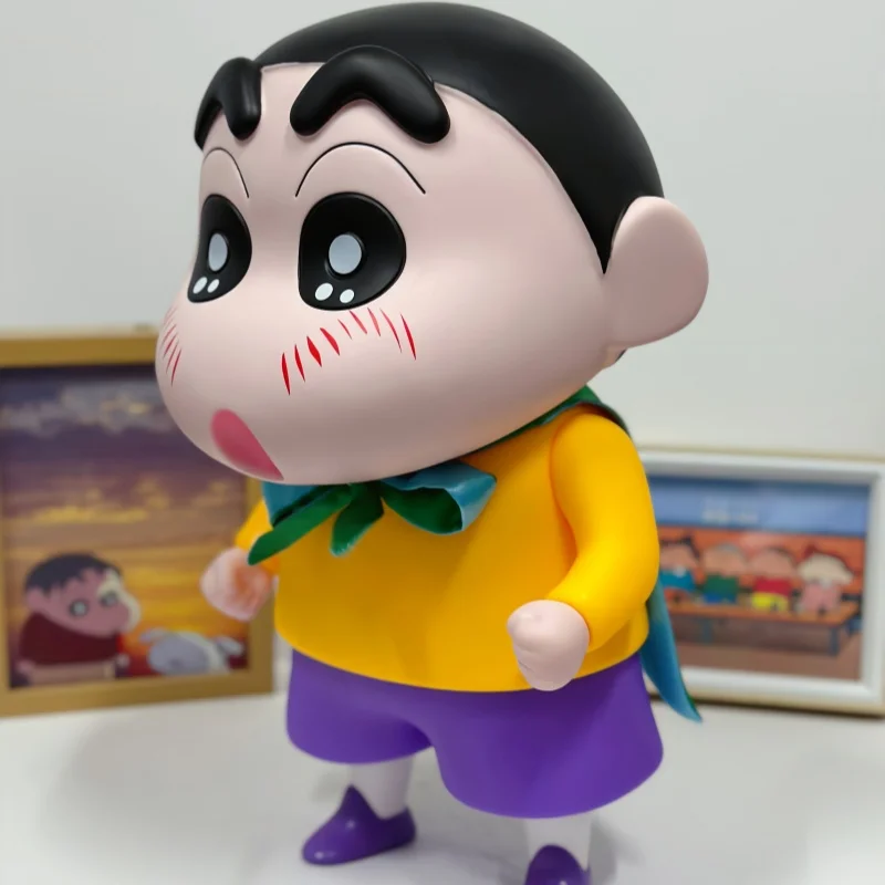 40cm Crayon Shin Chan อนิเมะหุ่นโมเดล PVC น่ารักของตกแต่งเสื้อคลุมสีเทียน Shin Chan ของตกแต่งโต๊ะห้องนอนของเล่นของขวัญ