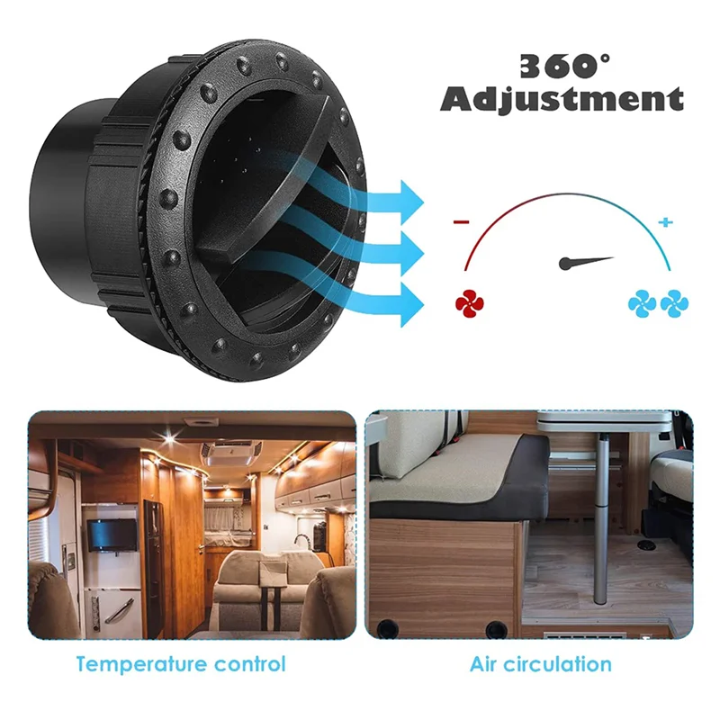 

4 шт., дефлектор для кондиционера на колесах, вытяжная решетка с жалюзи для автомобиля, лодки, яхты