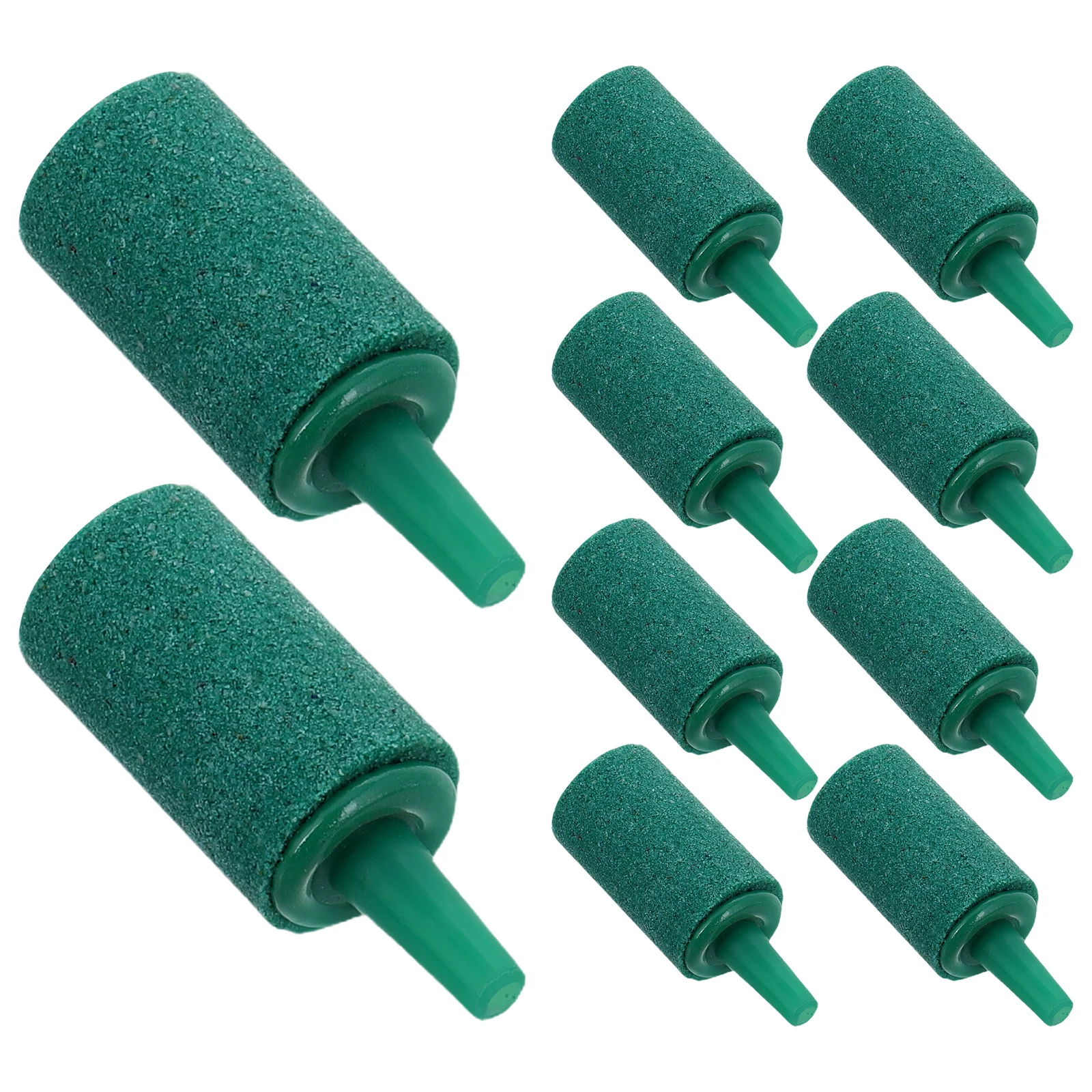 

10pcs Aquarium Air Stones Cylindrical Green ABS Fish Tank Pump Accessories Bubbler Oxygenation Pond Aerator Small Kit